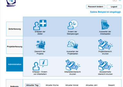 Zeiterfassung Admin-Menü