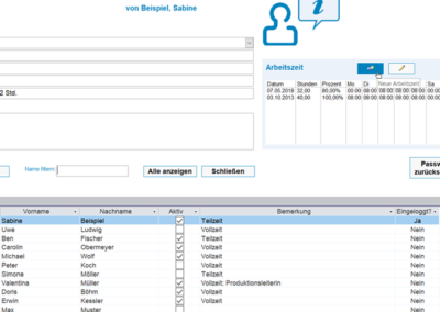 Zeiterfassung Admin-Menü