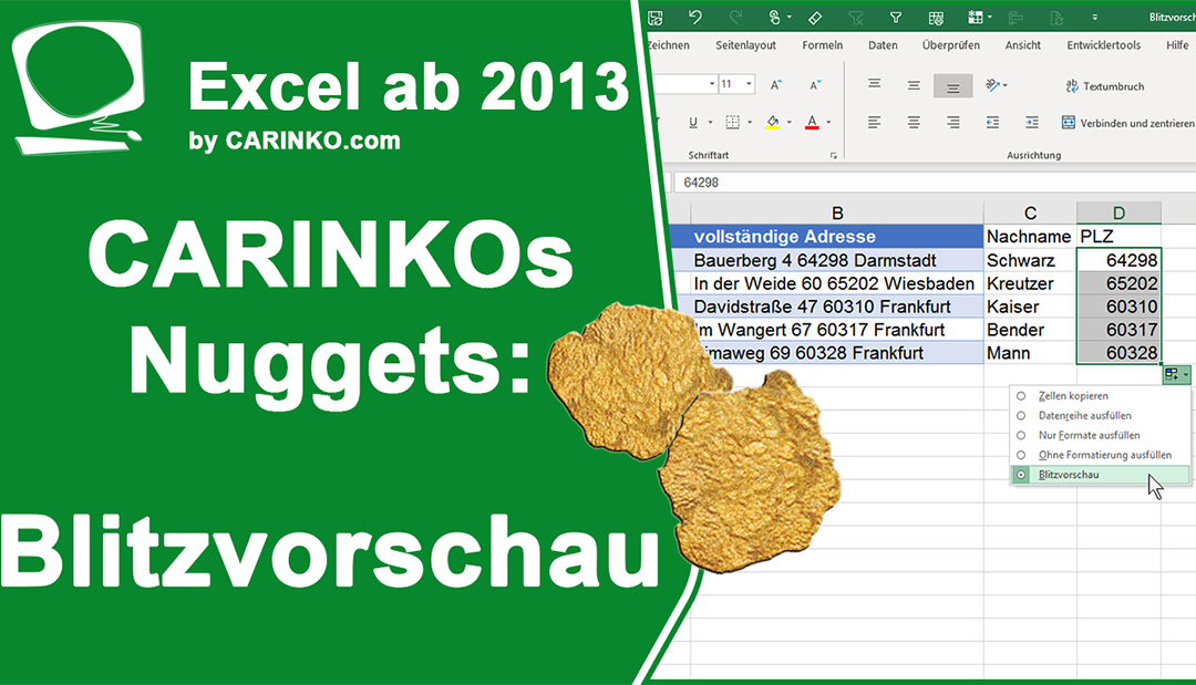 Excel-Nugget: Blitzvorschau