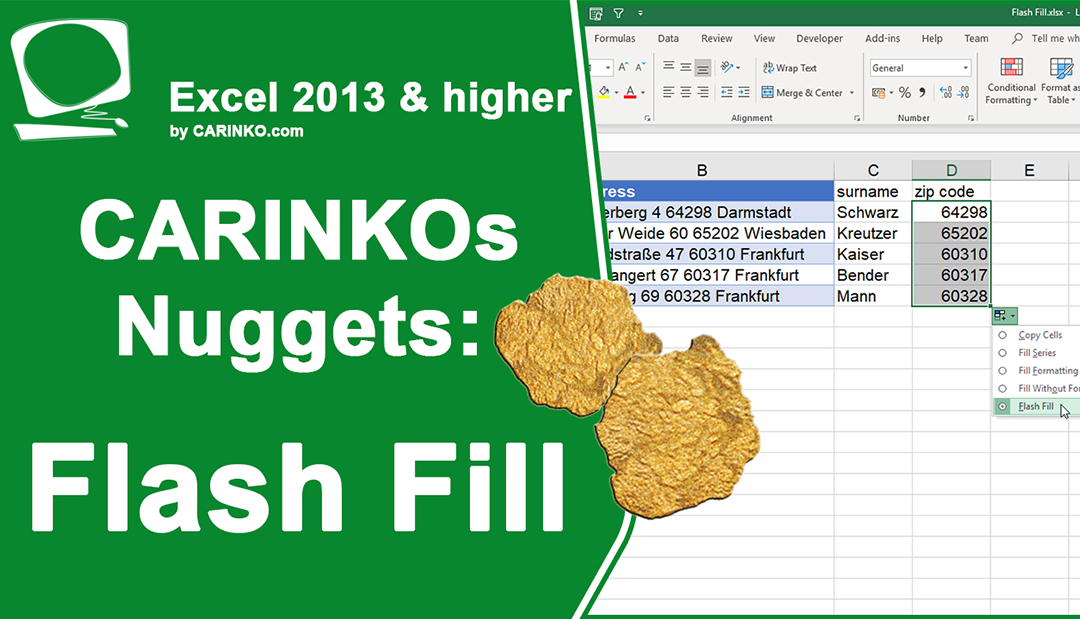 Excel nugget: Flash Fill