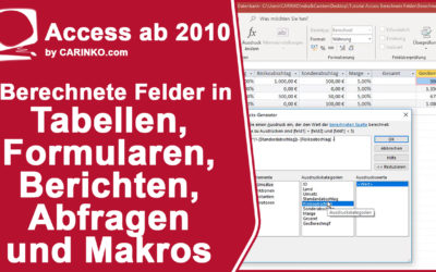 E-Learning Kurs: Berechnete Felder in MS Access