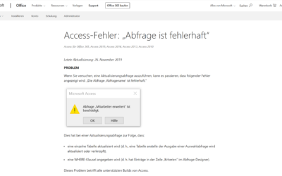 Datenverbindungen werden durch fehlerhaftes Microsoft-Access-Sicherheitsupdate gekappt