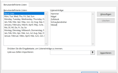 Benutzerdefinierte Ausfülllisten in Excel erstellen