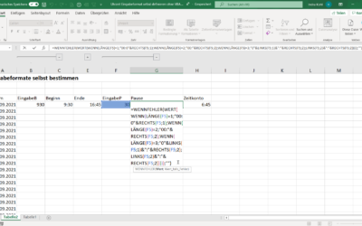Eingabeformat für Datum in MS Excel selbst definieren (ohne VBA)