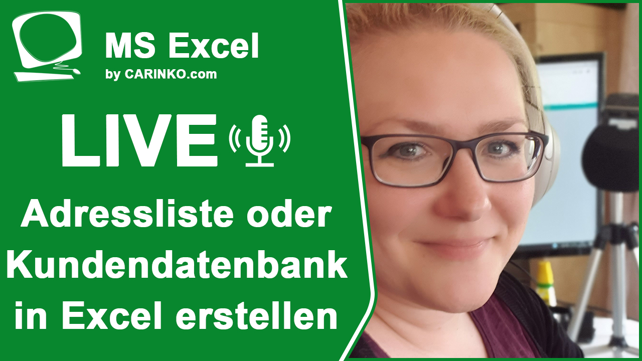 MS Excel Livestream Adressliste und Kundendatenbank in Excel erstellen