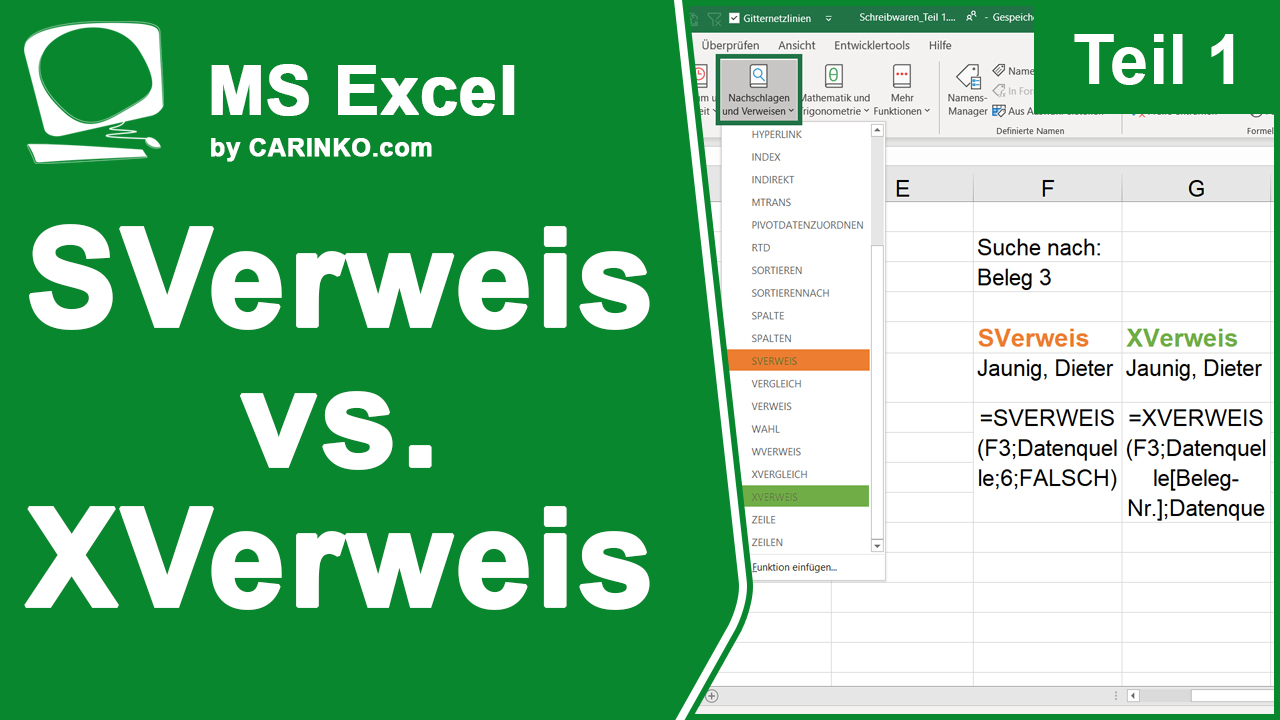 Thumbnail Excel SVerweis vs. Xverweis Teil 1