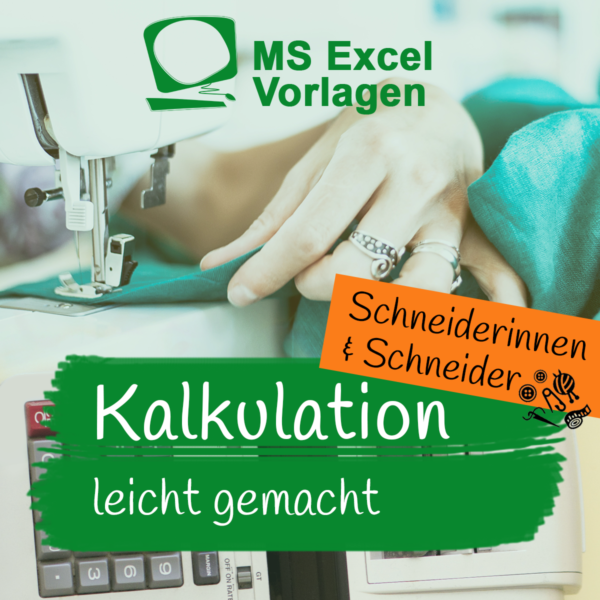 EXKalkSchneiderei MS Excel Vorlagen Kalkulation Schneiderei Produktbild