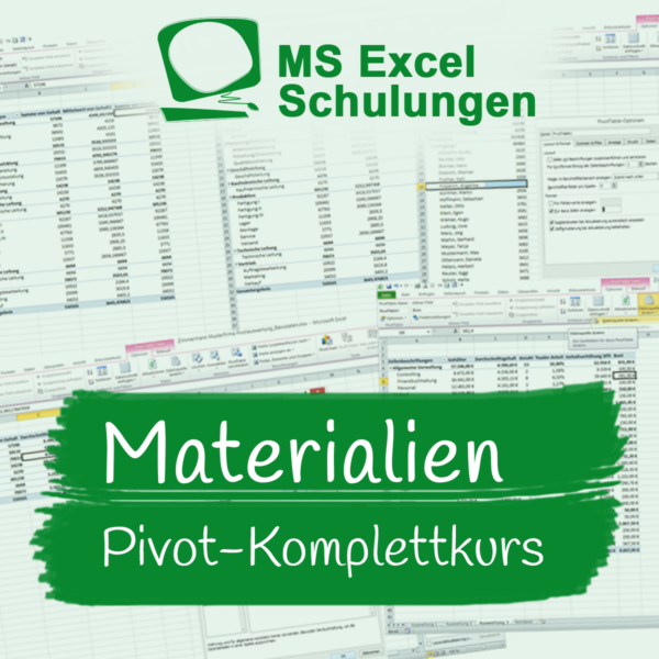 MS Excel Pivot-Komplettkurs: Kursmaterialien