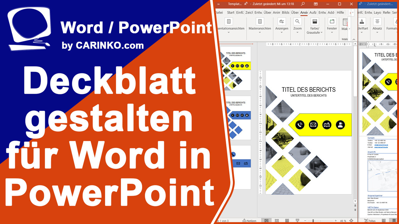 Thumbnail Deckblatt gestalten für Word in PowerPoint